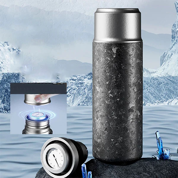 Botol cai Titanium sareng tutup magnét